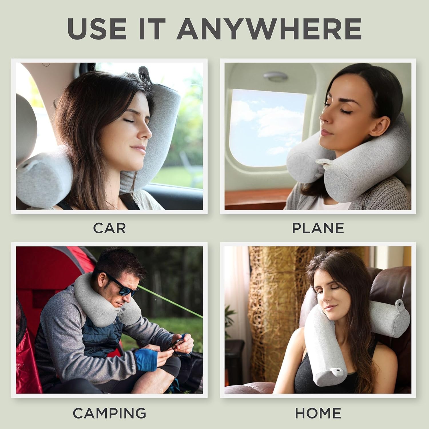 Dot&Dot Twist Memory Foam Travel Pillow, Bendable Neck Pillow for Airplane, Car and Home, 26-Inch Adjustable Roll with Washable Cotton Cover - Image 5