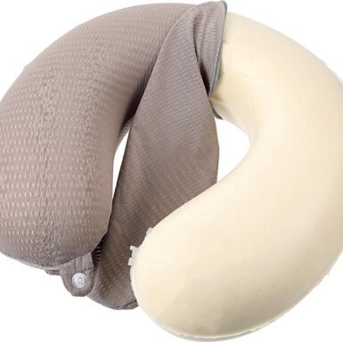 Neck Pillow Replacement Cover Travel U Neck Silk Pillow Case Cover Travel Neck Pillow Cover Pillow, 13.39‘’ U Shaped Neck Pillow Washable Cover, Airplane Pillow (Only Pillow Covers, no Filler)(Grey)