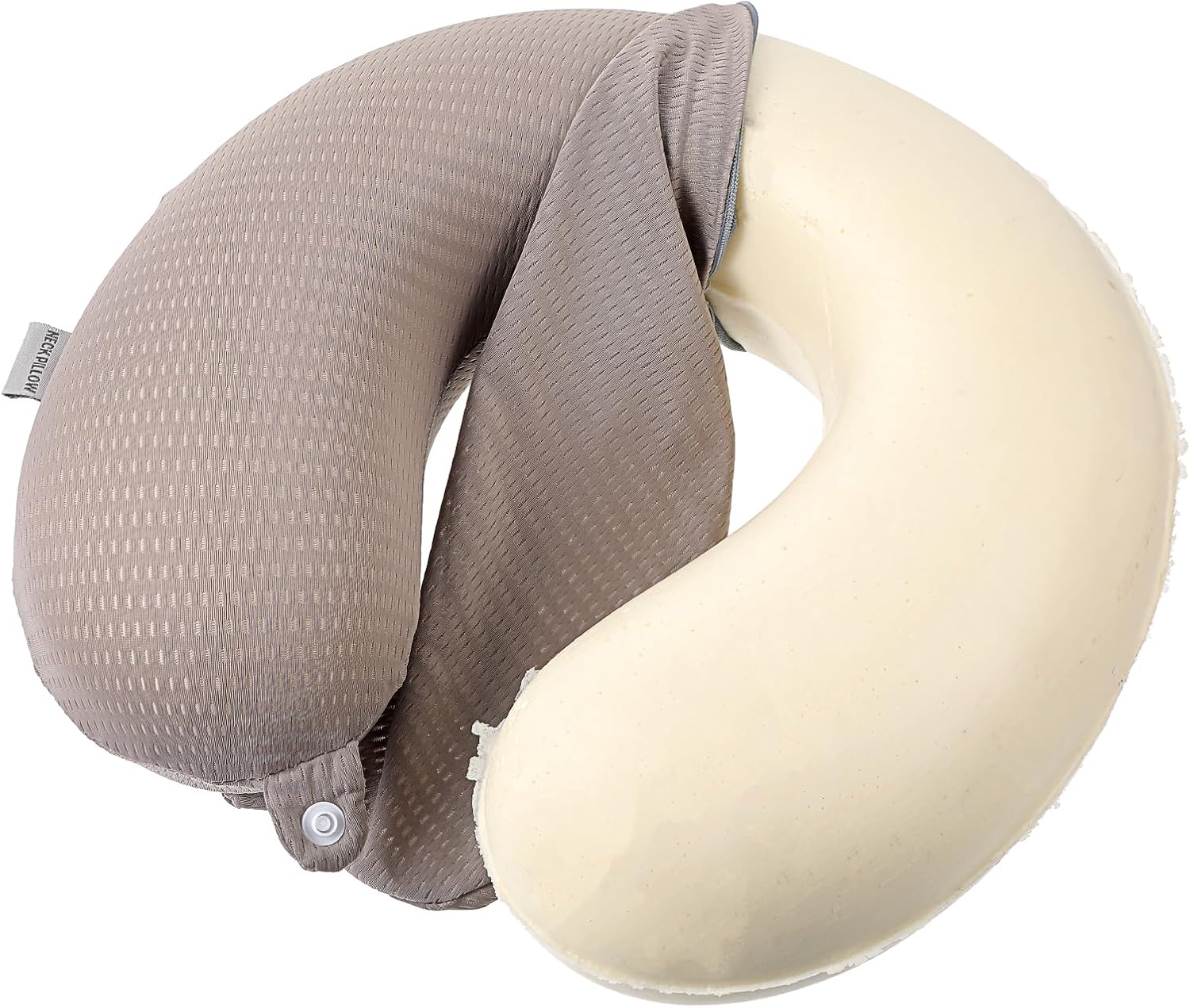 Neck Pillow Replacement Cover Travel U Neck Silk Pillow Case Cover Travel Neck Pillow Cover Pillow, 13.39‘’ U Shaped Neck Pillow Washable Cover, Airplane Pillow (Only Pillow Covers, no Filler)(Grey)
